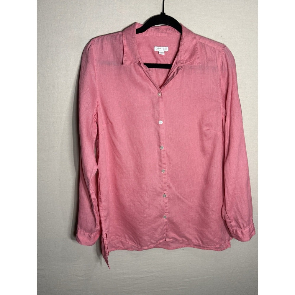 J.Jill Love Linen Essential Shirt Womens Small Pink 100% Linen Button Up Top